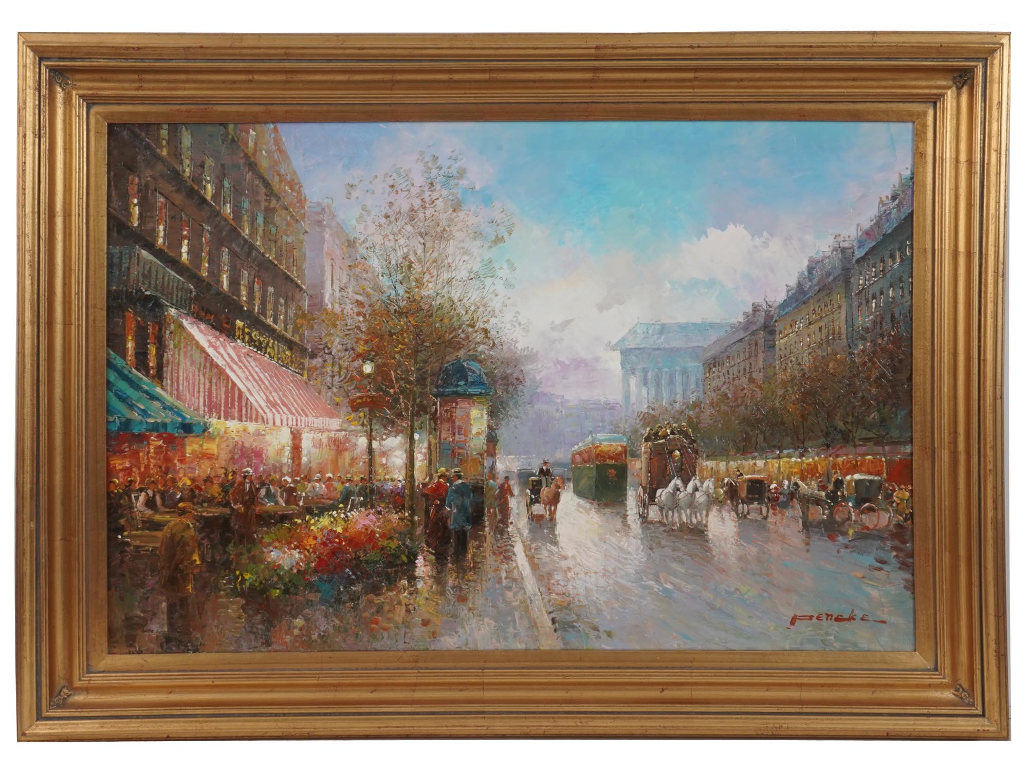 FRENCH PARIS CITYSCAPE OIL PAINTING BY T E PENCKE PIC-0